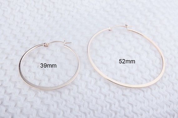 Plain Flat Gold Filled Hoop Earrings, Everyday Wear, Earring Findings, Add  Chains or Hammer for a Textured Look,Medium or Large Hoop GFER205