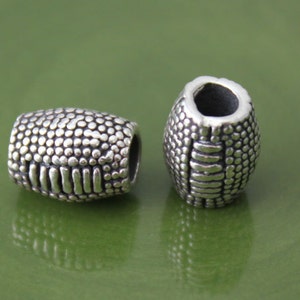 Sterling Silver Football European Spacer Bead, 3.8mm Hole, Charm Findings, Spacer Bead for Bracelet, European Bead Charms