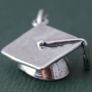 Sterling Silver Graduation Cap Charm, Charm Findings, Graduation Charms, Bulk Silver Charms, Charm Bracelet, Add a Charm, Silver Cap CM025GD