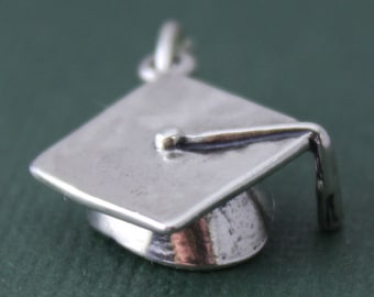 Sterling Silver Graduation Cap Charm, Charm Findings, Graduation Charms, Bulk Silver Charms, Charm Bracelet, Add a Charm, Silver Cap CM025GD
