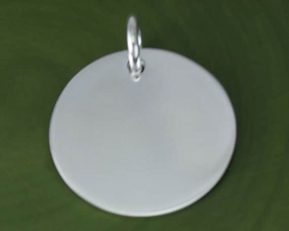 Sterling Silver Polished 1 1/8 Inch Engraveable Round Disc - Etsy