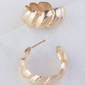 Shrimp Style 14K Gold Filled Hoop Earring Components, Priced Per Pair, Gold Filled Hoop Findings, Medium Sized Hoop Earring Findings GFER160