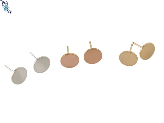 Gold Circle Stud Earrings, Rose Gold Circle Stud Earrings, Sterling Silver  Circle Stud Earrings, Everyday Wear, Minimalist Earrings, GFER49