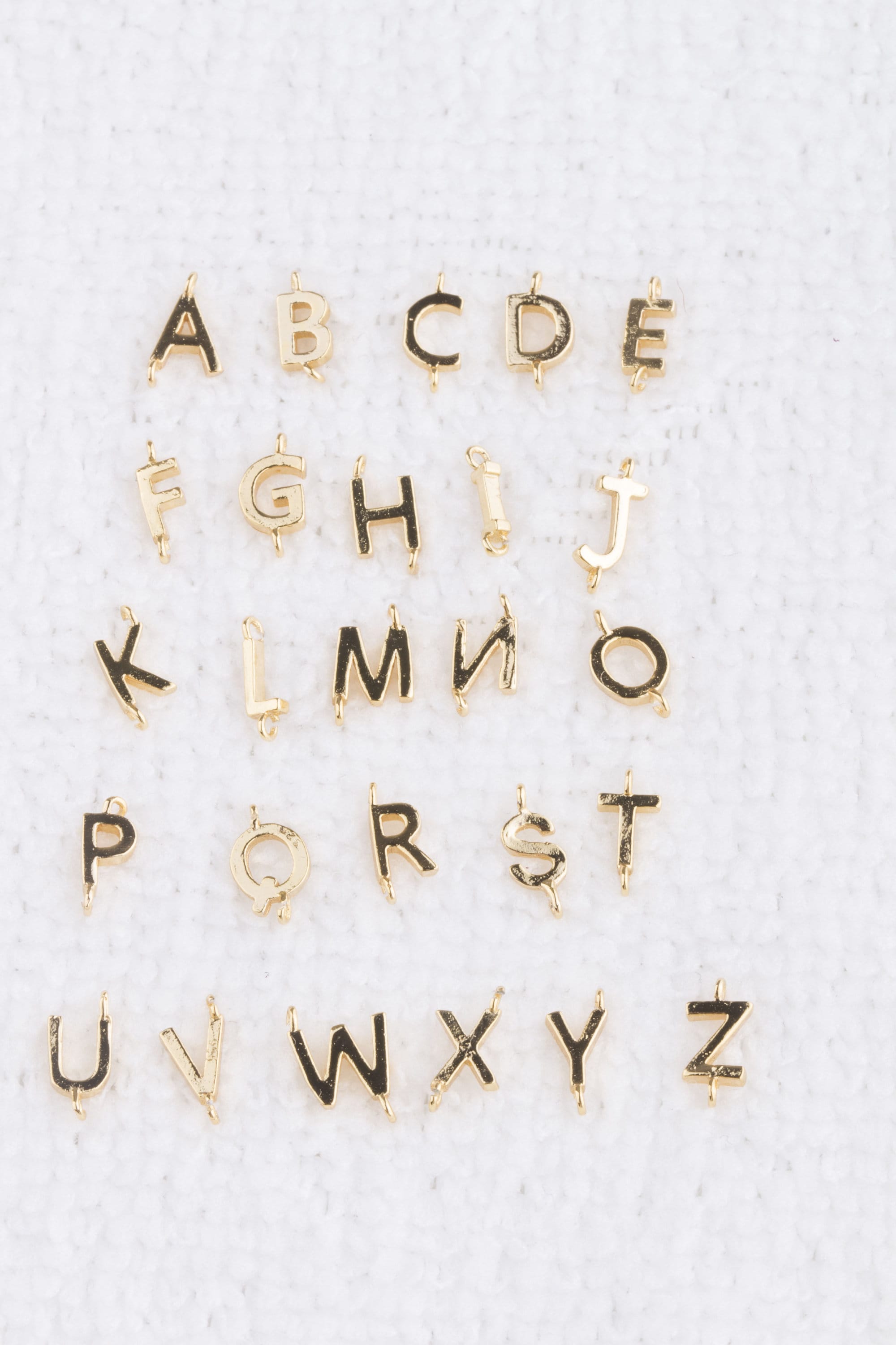 Set of 5 Tiny Gold Vertical Alphabet Letter Link Connector in - Etsy