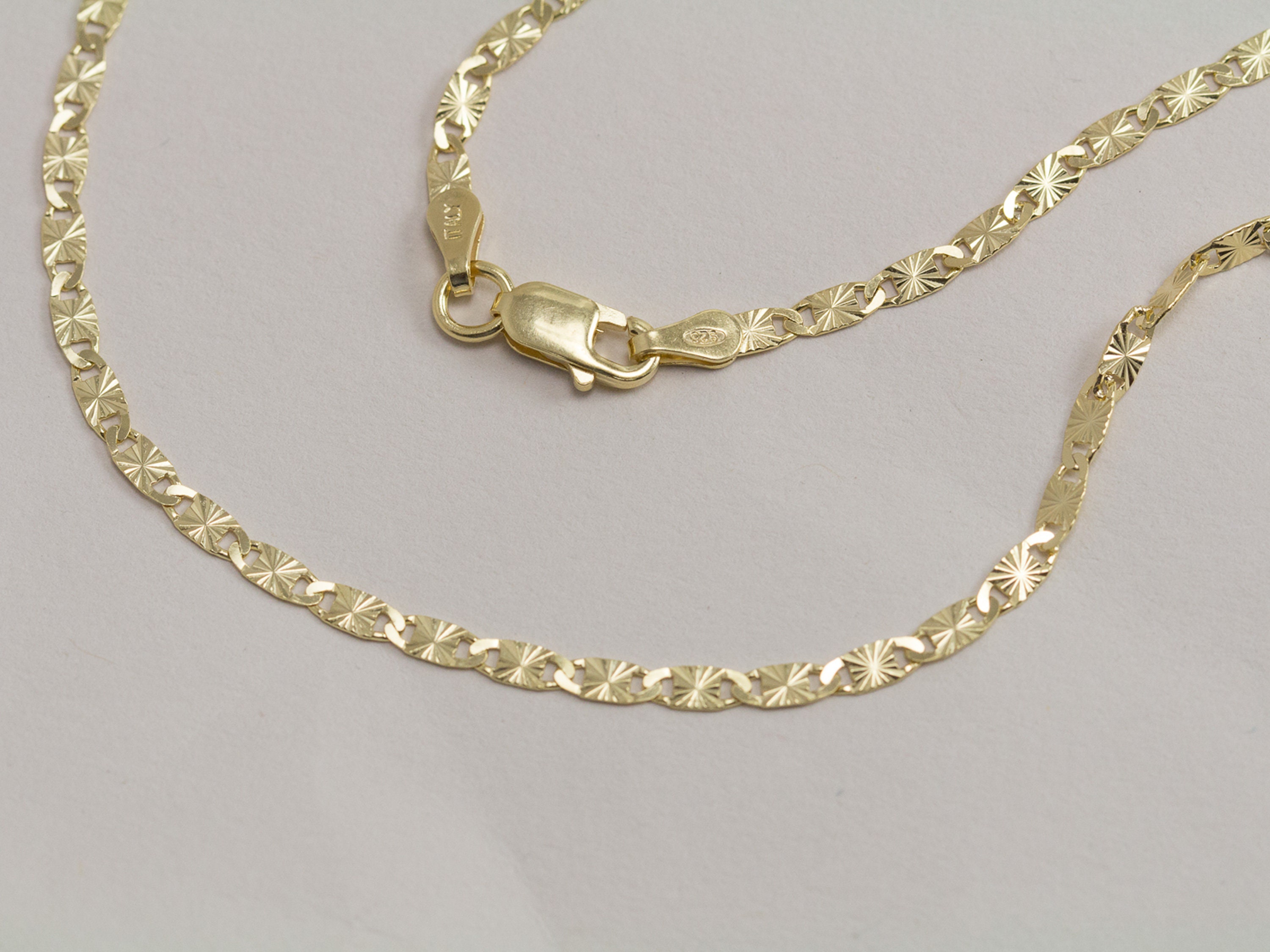 Sunburst Diamond Cut Oval Link Finished Chain, Available in 2mm or 2.5mm, Layering, Modern, Simple, Everyday Wear, Dainty, SCN114