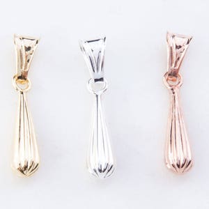 3Pcs-Short Puffed Teardrop Pendant in Silver, Gold Plated or Rose Gold Plated, Teardrop Pendants, Pendant Supplies, Teardrop Charms HCIN227