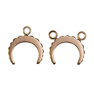 5Pcs-14K Gold Filled Upside Down Moon Link Connector with Single or Double Loops, Moon Charm Pendant, Jewelry Findings,CM140LC
