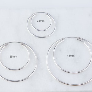 Endless Hoop Earrings, Hoop Earrings,Sterling  Hoop Earrings, Tube Silver Hoop, Hoop Earrings, Tube Hoops, Classic Hoop Earrings, SER363