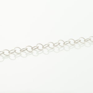 Rope Wire Circle Link Chain in Sterling Silver, Priced per Foot, Chain Supplies, Permanent Jewelry, Permanent Bracelet, Necklace SCNF063