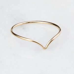 3 pieces - Gold Filled Chevron Ring, Gift for Her, Thin Gold Filled Curved Chevron Ring, V Gold Filled Ring, SR309
