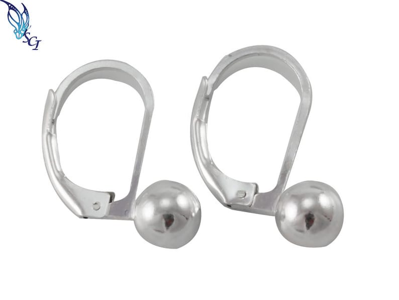 6mm Ball With Lever Back Earrings, Sterling Silver, Modern, Everyday