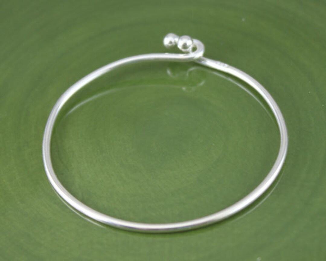 Sterling Silver 1.5mm Wire Bangle / Bangle Bracelets / Charm Bracelet ...
