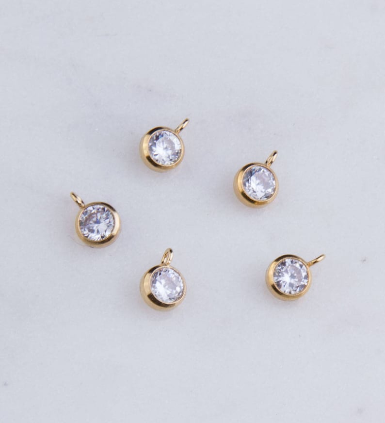 4mm 14K Gold Filled Cubic Zirconia Drop Jewelry Findings Etsy