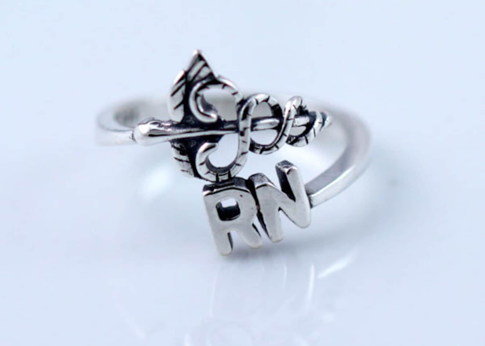Registered Nurse Nurse Ring RN Medical Ring Sterling Etsy