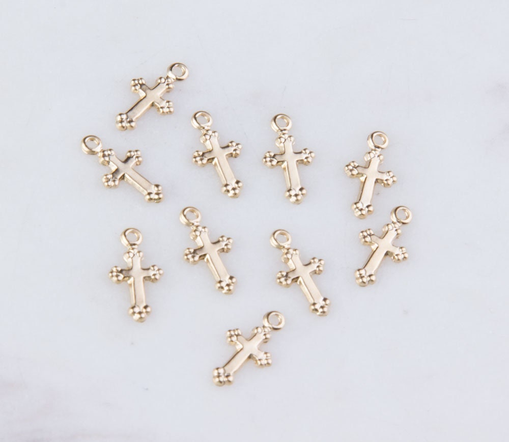10pcs Gold Silver Color Crystal Cross Charms for Jewelry Making DIY Drop  Earrings Pendants Necklaces Handmade Crafts Accessories