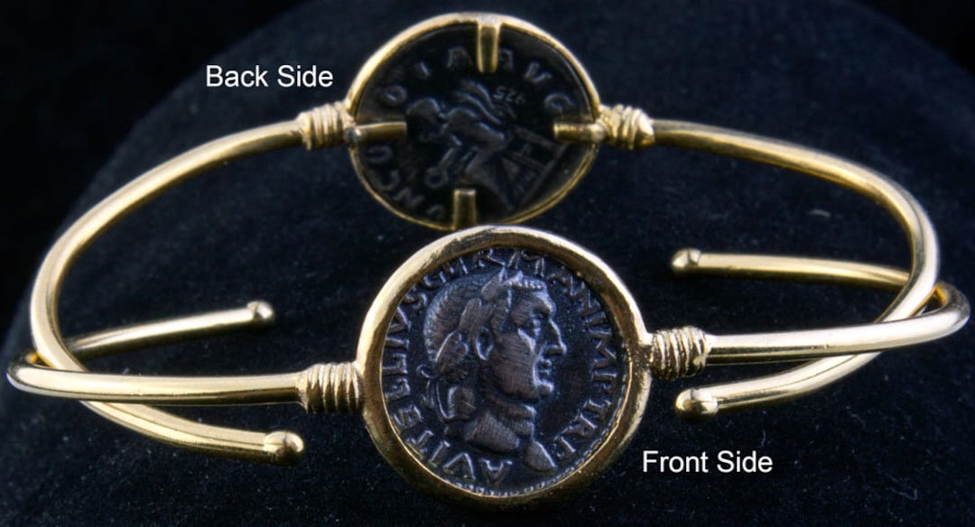 Ancient Greek Coin Cuff Bracelet, Wire Cuff, Sterling Silver Coin, Gold ...