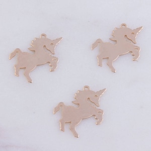 5 Pcs-24 Gauge,,Unicorn Stamping Blank in Silver, Gold Filled or Rose Gold Filled, Mystical Unicorn Blank, Horse Blank HCIN239