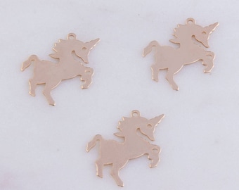 5 Pcs-24 Gauge,,Unicorn Stamping Blank in Silver, Gold Filled or Rose Gold Filled, Mystical Unicorn Blank, Horse Blank HCIN239