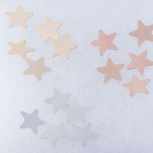 5 pieces - Small Star Stamping Blank in Silver, Gold Filled and Rose Gold Filled, Personalize Star Initial Charm, Star Jewelry Charms ST42DR