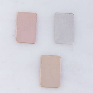 5Pcs-15mm x 9mm 24 GAUGE Rectangle Bar, Stamping Blank, Sterling Silver, Rose Gold Filled, Gold Filled, Minimalist, Simple, Personalize 47QR