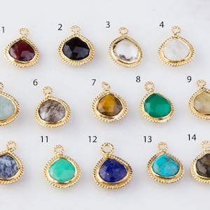 Gemstone Pear Shape Drop Charm, Priced per 5, 10, 15, 20 or 50 Pieces, Small Pear Pendant, Stone Drop Charms, Pear Stone Drop, CM100GC