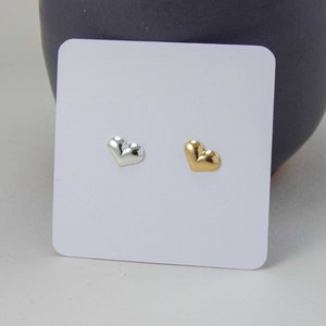 Heart Stud Earrings, Sterling Silver, Gold Filled Dainty Heart Studs, Heart Earrings, Small Heart Studs, GFER255