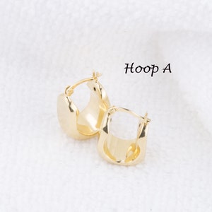 Gold Plated Hoop Earrings,Big Gold Hoops,Thick Gold Earrings, Hoop Earrings,Gift for Women,Earrings for Women,Thick Gold Hoops,GFER236