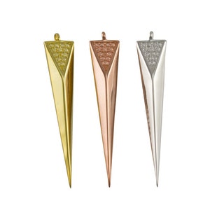 Long Textured Top Spike Pendant, Spike Pendant, Spike Earring, Modern Pendant, Modern, Unique Pendant, Minimalist, Simple Spike, HCIN185