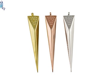 Textura larga espiga superior colgante, colgante de Spike, Spike pendiente, colgante moderno, moderno, único colgante, minimalista, Simple Spike, HCIN185