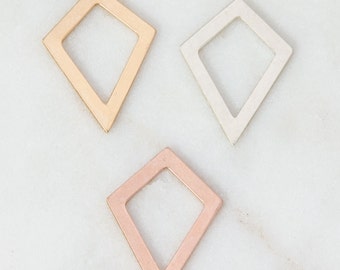 Kite Stamping Blank in Sterling Silver, 14K Gold Filled or Rose Gold Filled, Geometric Stamping Blanks, Lariat Y Station, ST159DR