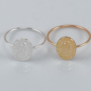 Gold gefüllt oder Sterling Silber Saint Christopher Ring, religiöser Ring, Geschenk für sie, Ostergeschenk, Ring, christlicher, katholischer Schmuck, CM249R