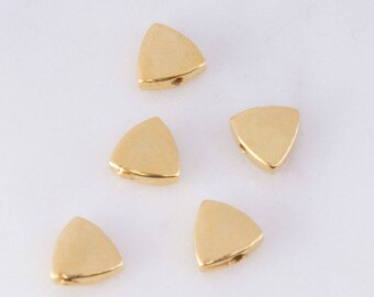 Juego de 5 - 7mm Triangle Link, Holes Center Drilled, Plain Triangle Disc Slide, Silver, Gold Plated or Rose Gold Plated Narrow Link, CM181LC