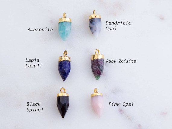 Lapis Lazuli Stacked Charm Interchangeable Charm Necklace Cluster Charm Drop Charm
