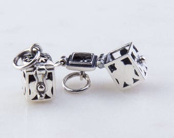 Cube Prayer Box Sterling Silver, Angel on All Four Sides Prayer Box, Openable Prayer Box, Priced per Piece, Silver Angels Prayer Box PB130