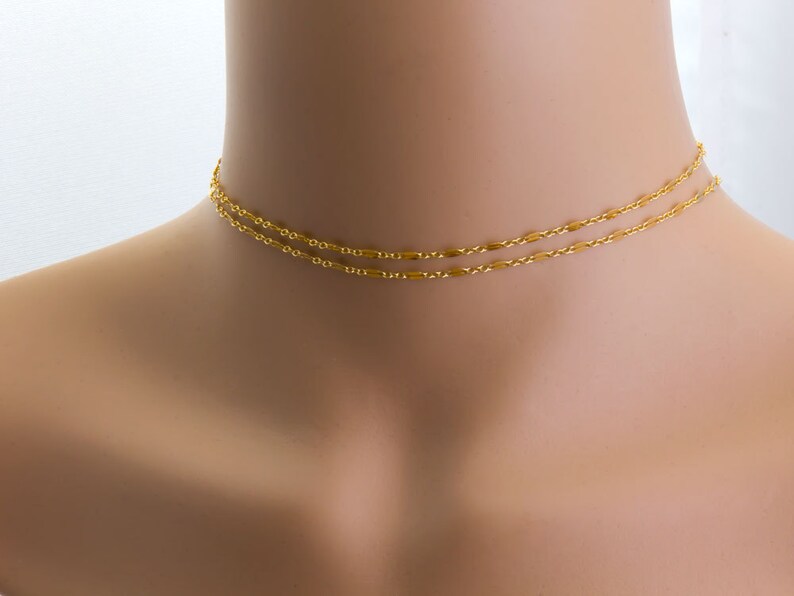 5, 10, 25, 50 or 100 feet Lace Chain,Choker,Double Bar Link Chain,Sterling Silver,Gold Filled,Chain by Foot,Permanet Jewely Chain SCNF126 image 3