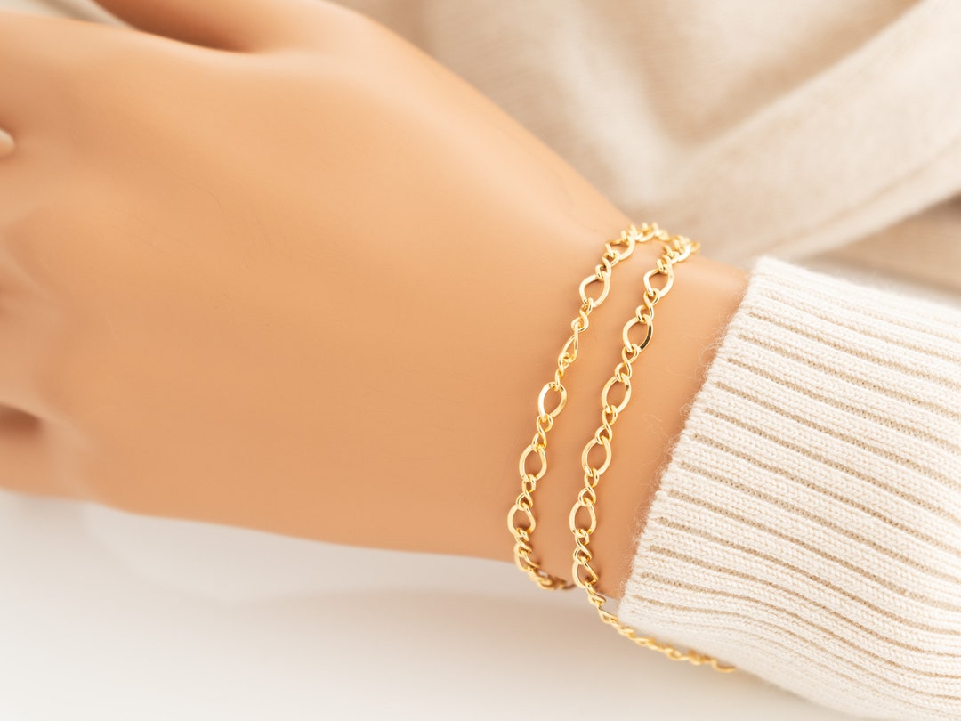 5mm X 3mm Gold Filled Figure 8 and Link Chain by Foot, for Permanent