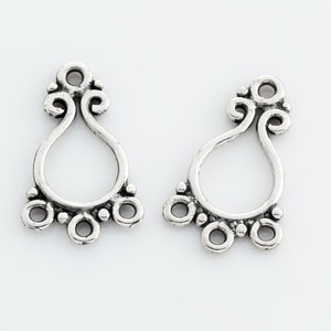2pcs-Sterling Silver Filigree Chandelier Dangle Pendant or Earrings Findings, Filigree Design Pendant or Earring,Prrmanent Jewelty SEF017