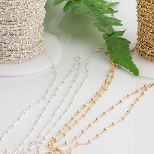 3Ft-Satellite Curb Chain,Sterling Silver,Gold Filled, Chain by Foot,Layering,Modern Chain,Simple,Choker,Daily Necklace,Bracelet,SCNF130