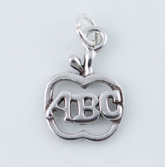 2pcs-Apple ABC Charm Alfabeto Teacher Charm Sterling - Etsy