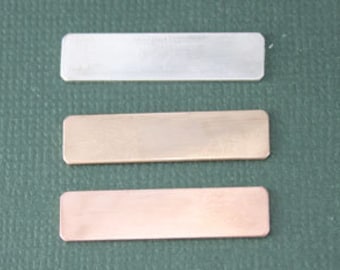 5pc-26mm x 6.5mm 20 GAUGE Nameplate Bar Stamping Blank, Sterling Silver,Gold Filled, Rose Gold Filled,Gold Name Bar, Personalization,ST37GF