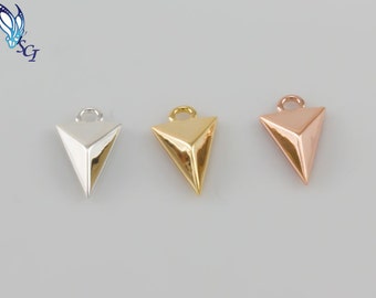 3pcs Small Spike Shaker Pendant Charm, Jewelry Making Supplies in Silver, Gold Plated or Rose Gold, Spike Choker Charm Pendant,HCIN142