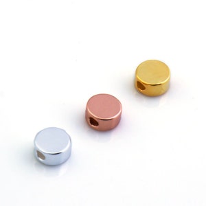 3pcs-Disc Slide Connectors, Sterling Silver, Gold Plated, Rose Gold Plated, Link Connector, Necklace Pendant,Two Hole Sliders, Spacers,149LC