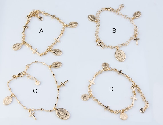 Virgin Mary or Saint Benedict Gold Plated Over Sterling Silver