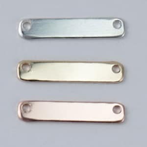 10 st - 16 x 3 mm 20 GAUGE Guldfylld, Sterlingsilver, Roséguldfylld Rektangulär Stång, Kort Stång Namnskylt, Y-halsbandskoppling, Stämplad 62QR
