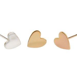 Heart Stud Earrings, Sterling Silver, Gold Filled, Rose Gold Filled, Dainty Heart Studs, Heart Earrings, Small Heart Studs, GFER93