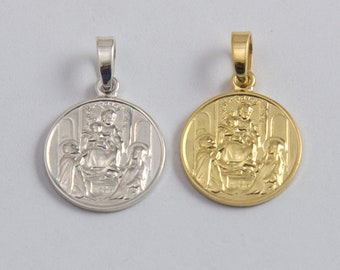 Beschermengelen met baby charme hanger in sterling zilver of verguld over sterling zilver, religieuze charme, CM184R