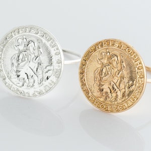 Gold Filled Or Sterling Silver Saint Christopher Ring, Religious Ring, Gift for Her, Easter Gift, Ring, Christian, Catholic Jewelry, CM275R