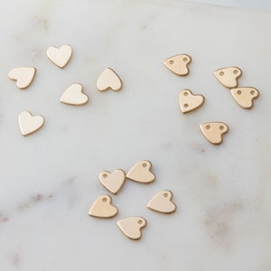 10Pcs-7mmx 8mm 20 GAUGE Tiny Heart Charm Pendant in Silver, Gold, Rose Gold Filled,Permanent Jewelry Supplies, Heart Stamping Blank, ST39HR