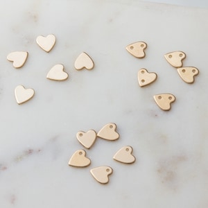 10Pcs-7mmx 8mm 20 GAUGE Tiny Heart Charm Pendant in Silver, Gold, Rose Gold Filled,Permanent Jewelry Supplies, Heart Stamping Blank, ST39HR