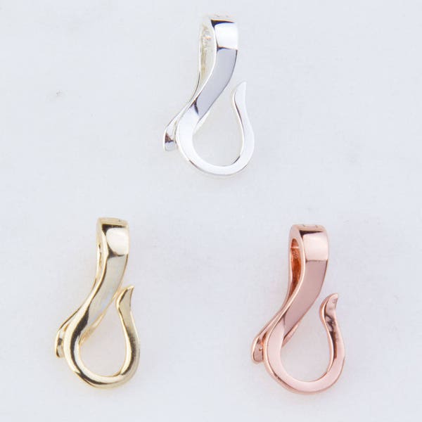 2Pcs-Large Sterling Silver, Gold Plated, Rose Gold Plated Pendant Enhancer, Pearl Enhancer, Jewelry Making Supplies, Pendant Bail005